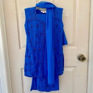 NWOT KIDS Blue Indian Outfit (3pc)